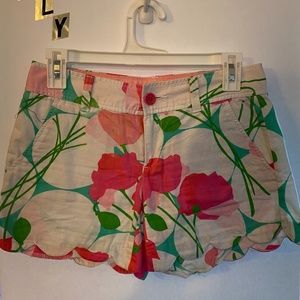 Lilly Pulitzer GUC pink Green and White Shorts 00!